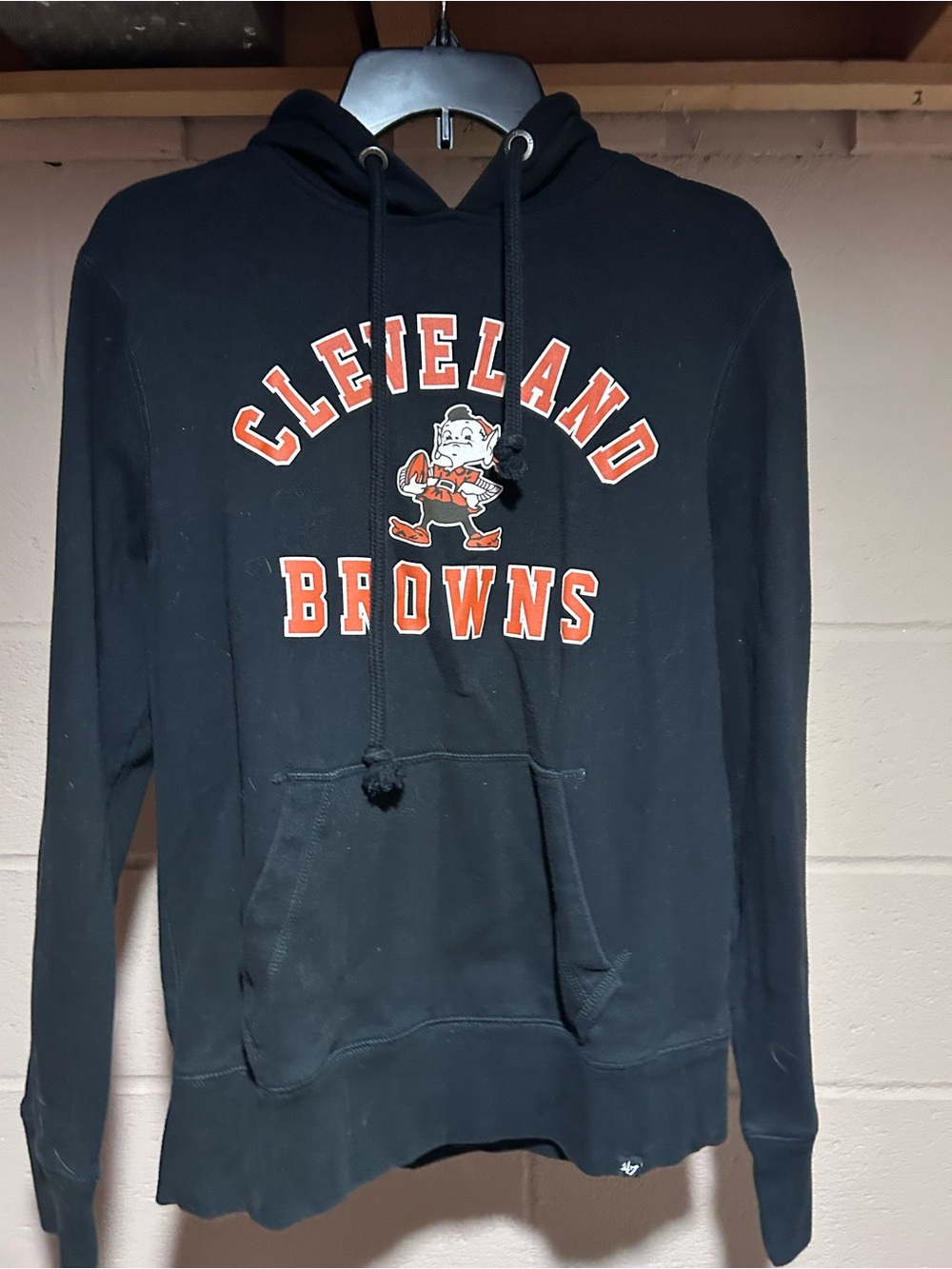 47 Brand Cleveland Browns Black Hoodie with Orange Logo
